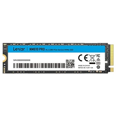 Image of Lexar NM610PRO 500GB SSD, M.2 2280 PCIe Gen3x4 NVMe 1.4, Up to 3300MB/s Reading, 1700MB/s Write, 3D NAND Flash Internal Drives for Notebook, Desktop, PC