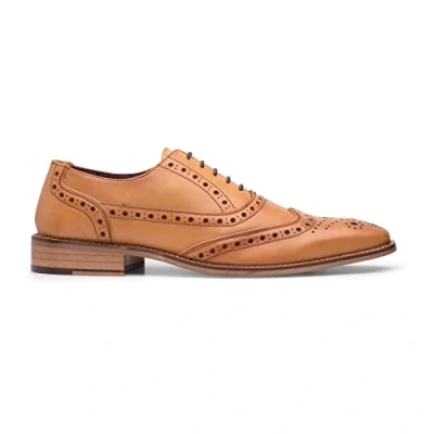 Image of Mens Laced Brogues Shoes Classic Tailoring Black Tan Brown Vintage Formal Smart 7