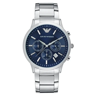 Image of Emporio Armani Chronograph watch silvercoloured, Men&#039;s, Size: One Size, Silver coloured