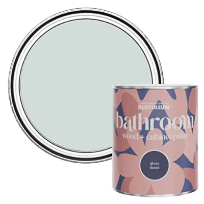 Image of Rust Oleum Grey Moisture Resistant Bathroom Wood and Cabinet Paint in Gloss Finish Dove 750ml