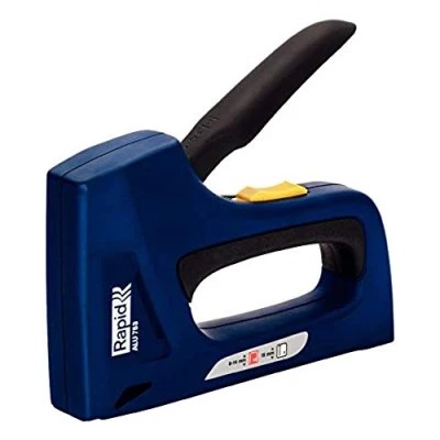 Image of Rapid Heavy Duty Dual Staple Gun ALU753 for No. 53 Staples and 8 Brads, Manual with 2 Step Force Adjuster, Soft Grip, All Steel Interior Wear Parts (25120800)