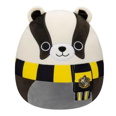 Image of Squishmallows Original 10 Inch Harry Potter Hufflepuff Badger Medium Sized Plush, Black