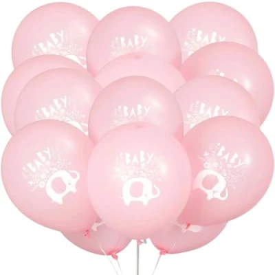 Image of Stunning Pink Floral Elephant Latex Balloons (30cm) Elegant &amp; Unique Party Decor Perfect for Celebrations 8ct