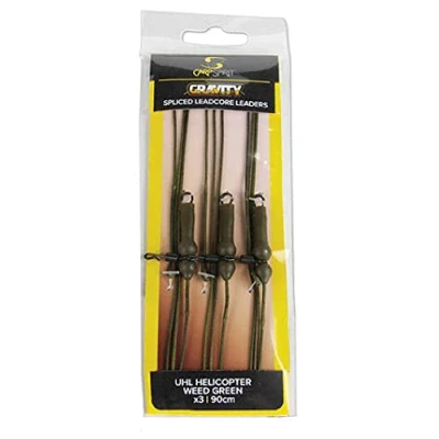 Image of Carp Spirit Gravity Ready Leader Uhl Helicopter Weed Green 3 pcs rig