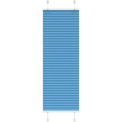 Image of vidaXL Pleated Blind Blue 45x150 cm Fabric Width 44.4 Polyester