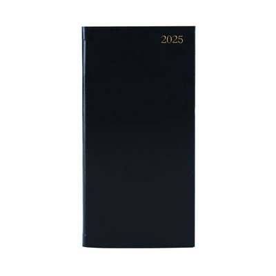 Image of Slim Desk Diary Portrait Week To View Black 2025 KF1BK25