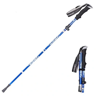 Image of Trekking Poles, Collapsible Walking Poles for Men Women, Adjustable Lightweight sticks Trekking, Camping, Backpacking, Hiking (Blue 1 pack)