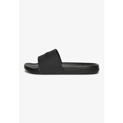 Image of Superdry Men&#039;s Core Logo Pool Slides (Black, UK Footwear Size System, Adult, Men, Numeric Range, Medium, 6, 7)