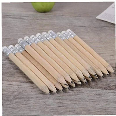 Image of Ruluti 5pcs Mini Size Simple Wood Pencil Half Pencils with Eraser Short Non Toxic Pocket