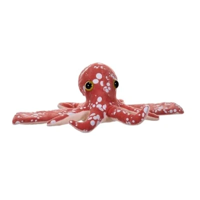Image of Wild Republic Huggers Glow Octopus, Stuffed Animal, 8 Inches, Slap Bracelet, Plush Toy, Fill is Spun Recycled Water Bottles