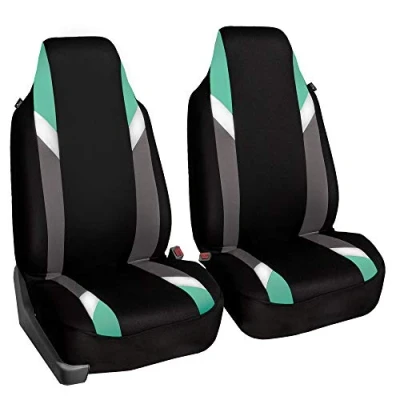 Image of FH Group Front Set Cloth Car Seat Cover for Bucket Seats, 1 Piece Cover, Universal Fit, Airbag Compatible, SUV, Van Covers, Mint