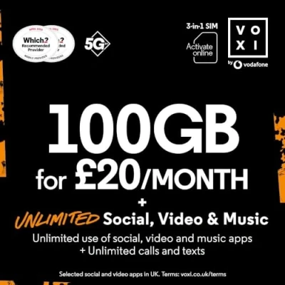 Image of Vodafone VOXI £20 Plan SIM