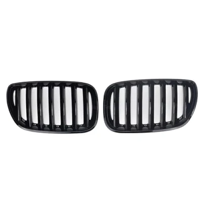 Image of QLASIC Front Bumper Grille For B&amp;MW X5 E53 LCI 2004 2005 2006 Car Accessories 1 Pair Tricolor Color/Gloss Black Kidney Grill Grilles