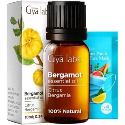 Image of Gya Labs Bergamot Essential Oil for Diffuser Hair, Shampoo, Skin, Aromatherapy &amp; Candle Making Zesty Refreshing Scent 100% Natural (10ml)