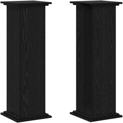 Image of vidaXL Plant Stand Black Oak 33x33x100 cm Engineered Wood