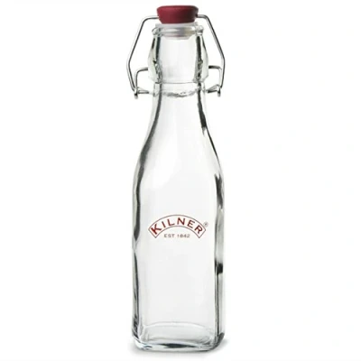 Image of Kilner Square Glass Clip Top Bottle, 0.25 L Transparent