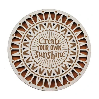 Image of History &amp; Heraldry Woodcuts Sentiment Wooden Coaster Gift Idea Create Your Own Sunshine