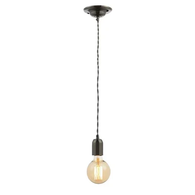 Image of Inlight Dale E27 Pendant Cord Set Black Nickel &amp; Grey