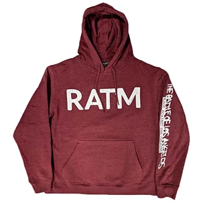 Image of Rage Against The Machine Hoodie Battle 99 Official Unisex Marroon Red Pullover M