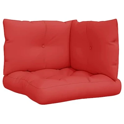 Image of vidaXL Pallet Cushions Red, 3 pcs, Polyester Fabric, Water Resistant, Suitable for Indoor &amp; Outdoor Furniture, Optimal Comfort