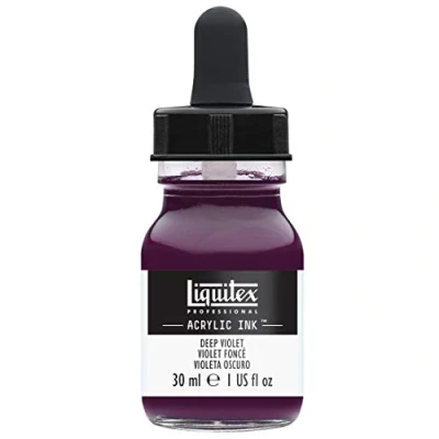 Image of Liquitex 4260115 liquid professional acrylic paints ink, 30 ml, highly pigmented airbrush paint, dark purple