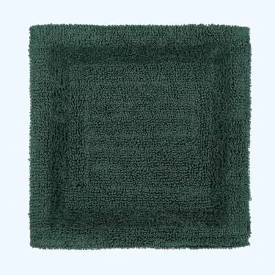 Image of HOMESCAPES Shower Mat, Luxury 1600gsm Bath Mat Extra Soft 100% Cotton, Reversible Bathroom Mats Non Slip, Washable, Super Absorbent, Quick Dry, Moss Green Rug, 50x50 cm Square, Small