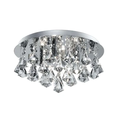 Image of 4 Light Bathroom Ceiling Chrome, Clear and Glass IP44, G9