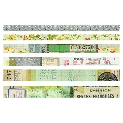 Image of Tim Holtz Washi Tape, Multi Coloured, Medium