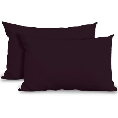 Image of GC GAVENO CAVAILIA Super Soft Pillow Cases 2 Pack Anti Allergic &amp; Breathable Polycotton Covers with Envelop Closure Washable Standard Pillowcases (50x75cm) Berry