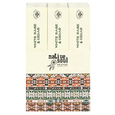 Image of Native Soul White Sage &amp; Cedar Incense Sticks 23cm