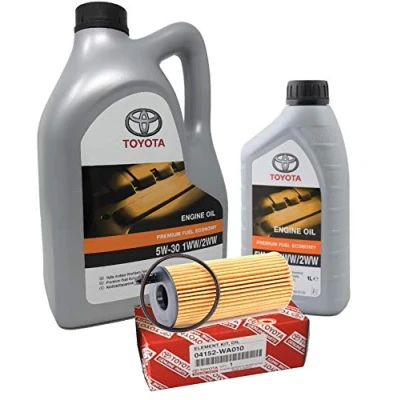 Image of Original Engine Oil Toyota PFE 5W 30 1WW 2WW, 6 Litre Pack (Diesel Engines) + Filter