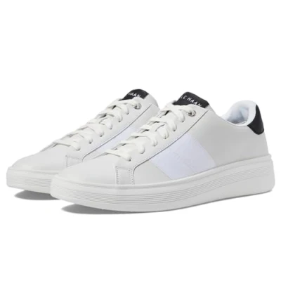 Image of Cole Haan Men&#039;s Grand Crosscourt Premier Sneaker, White/Black/White, 9 UK