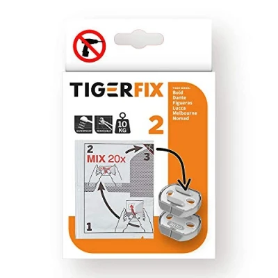 Image of Tiger TigerFix type 2 Adhesive System, Metal, Chrome, 3.3 x 2.9 0.6 cm