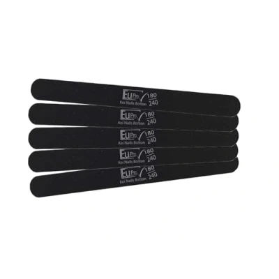 Image of Fine Nail File 180/240 Salon Grade Manicure Black Emery Board (5X Files)