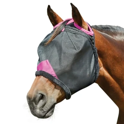 Image of WeatherBeeta ComFiTec Deluxe Durable Mesh Mask, Black/Purple, Pony