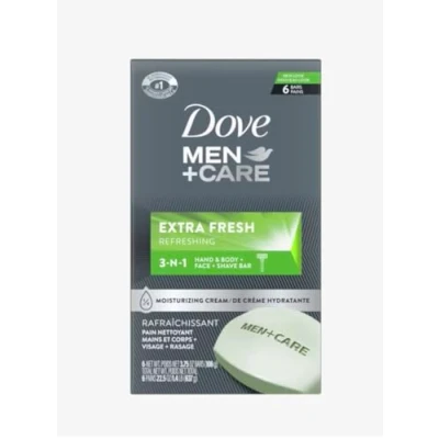 Image of Dove Men+Care Body and Face Bar, Extra Fresh 4 oz, 6 Bar by