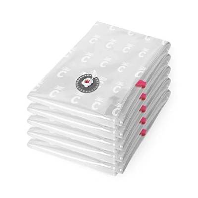 Image of Compactor Aspispace XL Vacuum Compression Bags Set of 5, 80X130 cm, Transparent, Reusable up to 100 Times