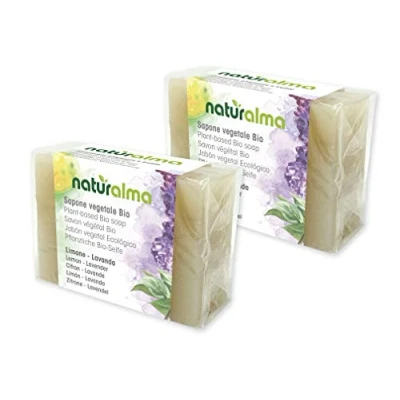Image of Handmade natural soap LEMON AND LAVENDER Bio 2 X 100g Naturalma low temperature process Vegan