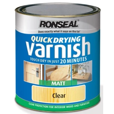 Image of Ronseal QDVMCL750 750ml Quick Dry Varnish Clear Matt