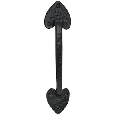 Image of Ironmongery Solutions® Ornate Fancy Face Fix Door Pull Handle Black Antique Cast Iron 200mm Dimension