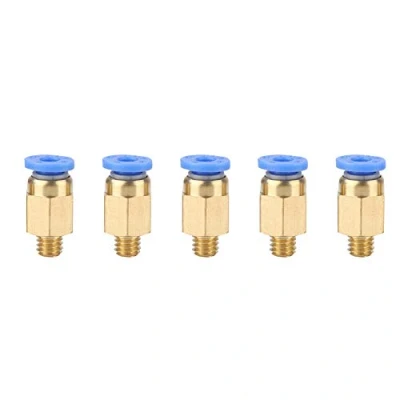 Image of ASHATA 5xPC4 M6 Pneumatic Connector,5pcs 3D Printer Accessories PC4 Through Fittings Connection with 4mm Outer Diameter for PU hose/nylon tube