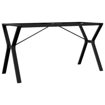 Image of vidaXL Cast Iron Y Frame Dining Table Legs Industrial Metal Base for Custom Tabletops, Living Room, Lounge, 140x60x73 cm, Black
