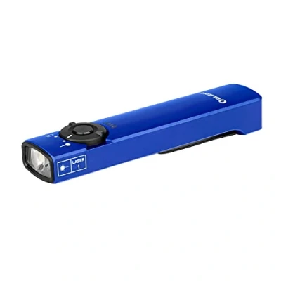 Image of OLIGHT Arkfeld EDC Flashlight, 1000 Lumens Rechargeable LED Torch with Green Beam and White Light, Super Thin Build Flat Flashlight Clip for Outdoors, Emergency, Work (Blue, CW: 5700 6700K)