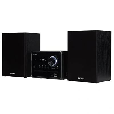 Image of Aiwa MSBTU 300, Hi Fi Microsystem with Bluetooth, CD, USB, FM Radio, Black