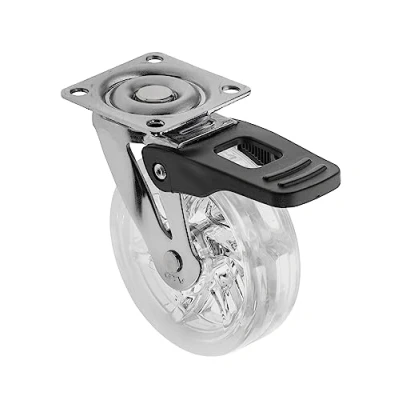 Image of 4X 75mm Rubber Swivel Castor Wheel with Brake Trolley Caster Heavy Duty Set