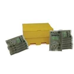Image of Rota moulded Stackable Salt and Grit Bin with Brown Yellow 285L