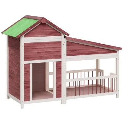 Image of vidaXL Dog Kennel Mocha 143x60.5x109 cm Solid Wood Pine