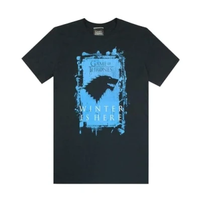 Image of Game of Thrones Winter is Here Men&#039;s T Shirt, Black, L