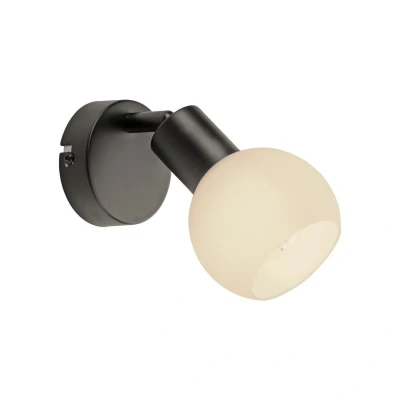 Image of JUST LIGHT. Loki wall light, black, iron, glass