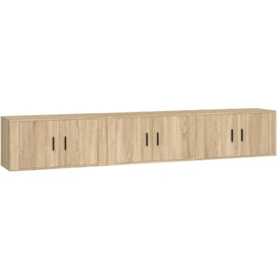Image of vidaXL Wall mounted TV Cabinets 3 pcs Sonoma Oak 80x34.5x40 cm